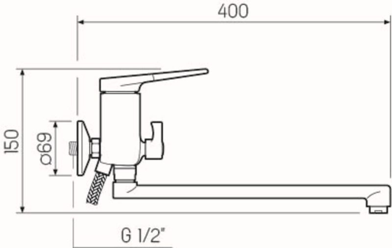Смеситель для ванны с душем РМС SL121W-006E хром