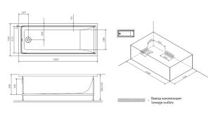 Каркас Am.pm Gem W90A-150-070W-R 150х70 см