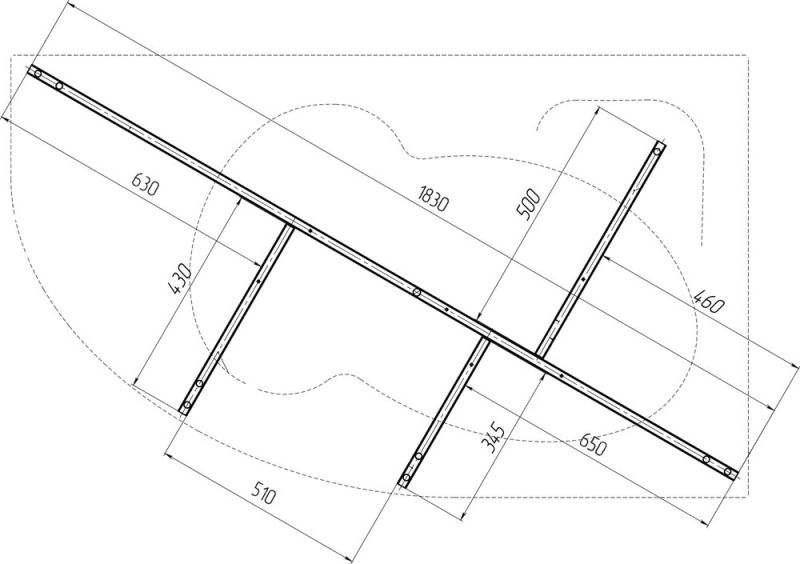 Каркас для ванны 1MarKa Diana 170x90, L/R