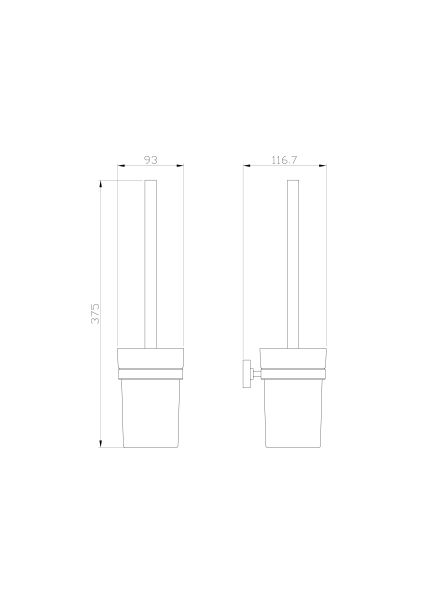 Туалетный ёршик в комплекте Wonzon & Woghand Flat WW-9729 хром