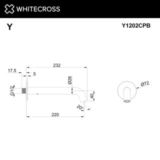 Излив Whitecross Y1202CPB брашированная медь