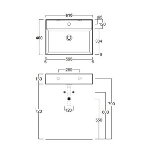 Раковина SIMAS AGILE AG61 bi*1  белая 61 см