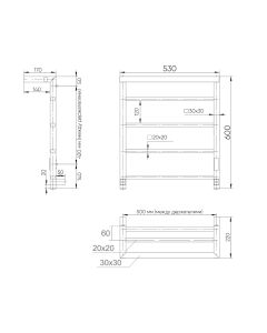Полотенцесушитель электрический Indigo Forma LEF60-50BRRt с полкой 60x50 см чёрный муар