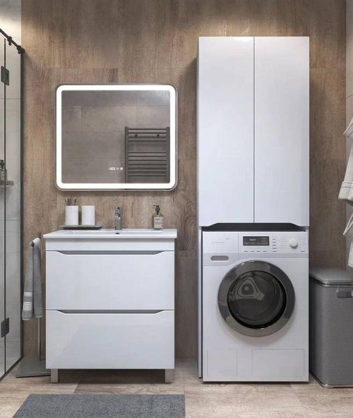 Шкаф над стиральной машиной Vigo Grani 036 поставляется в разобранном виде белый