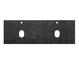 Столешница BelBagno из керамогранита с двумя отверстиями под раковину и с двумя отверстиями под смеситель 1404x462 KEP-140-2-MNO Marmo Nero Opaco черный матовый