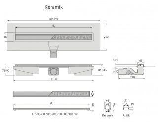 Душевой лоток Berges В1 Keramik 092116 50см золото Душевой лоток Berges В1 Keramik 092116 50см золото