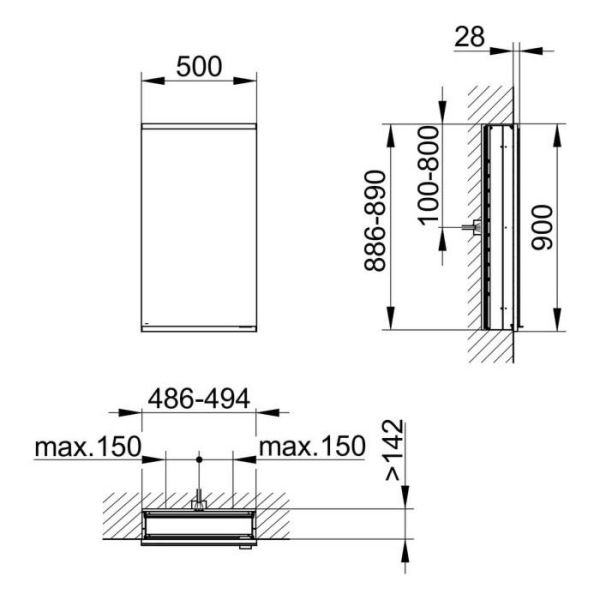 Зеркальный шкаф Keuco Royal Modular 2.0 800000050000100 50 см