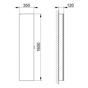 Зеркальный шкаф Keuco Royal Modular 800001032000000 35 см