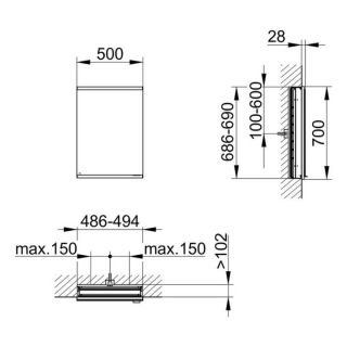 Зеркальный шкаф Keuco Royal Modular 800010050000000 50 см Зеркальный шкаф Keuco Royal Modular 800010050000000 50 см