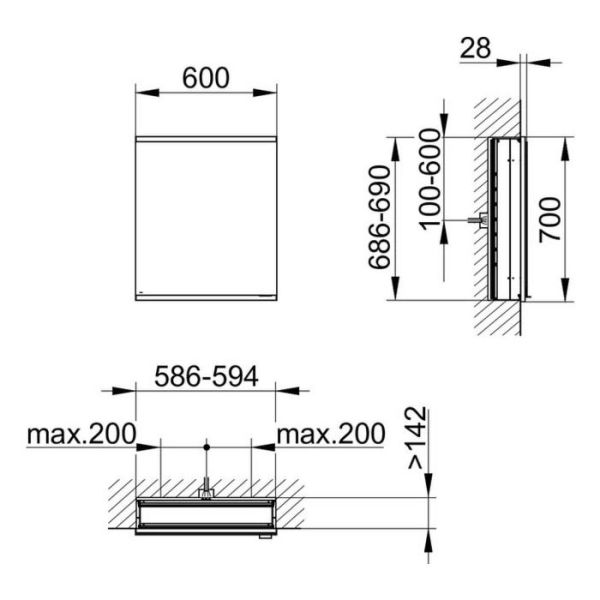 Зеркальный шкаф Keuco Royal Modular 800010060100100 60 см
