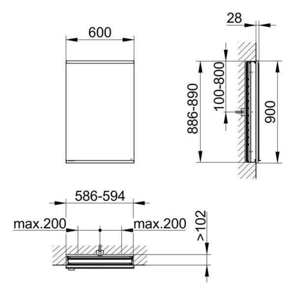 Зеркальный шкаф Keuco Royal Modular 800110050000000 50 см