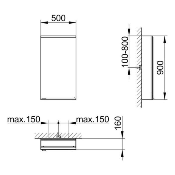 Зеркальный шкаф Keuco Royal Modular 800111051100000 50 см