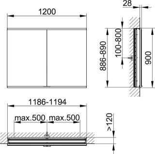Зеркальный шкаф Keuco Royal Modular 800200121000300 120 см Зеркальный шкаф Keuco Royal Modular 800200121000300 120 см