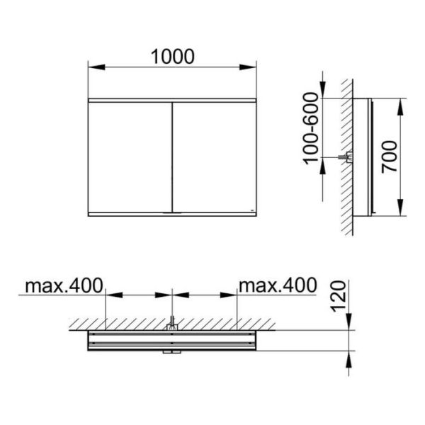Зеркальный шкаф Keuco Royal Modular 800211100000200 100 см