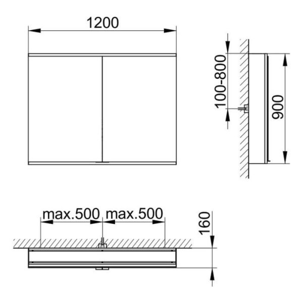 Зеркальный шкаф Keuco Royal Modular 800211121100000 120 см
