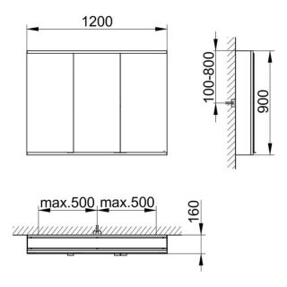 Зеркальный шкаф Keuco Royal Modular 800301121100200 120 см Зеркальный шкаф Keuco Royal Modular 800301121100200 120 см