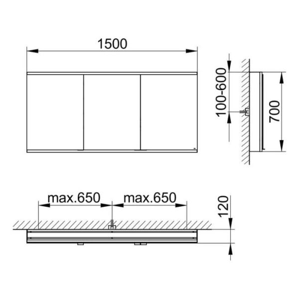 Зеркальный шкаф Keuco Royal Modular 800301150000000 150 см
