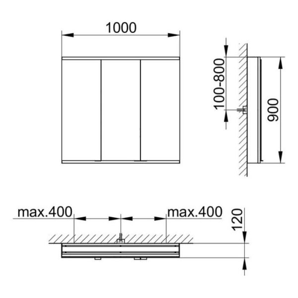 Зеркальный шкаф Keuco Royal Modular 800311101000000 100 см