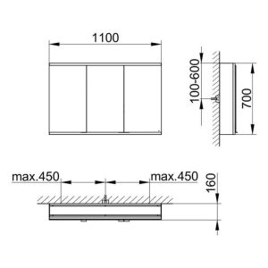 Зеркальный шкаф Keuco Royal Modular 800311110100000  110 см