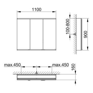 Зеркальный шкаф Keuco Royal Modular 800311111100000 110 см