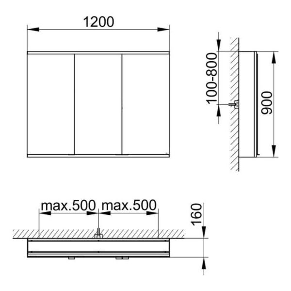 Зеркальный шкаф Keuco Royal Modular 800311121100000 120 см