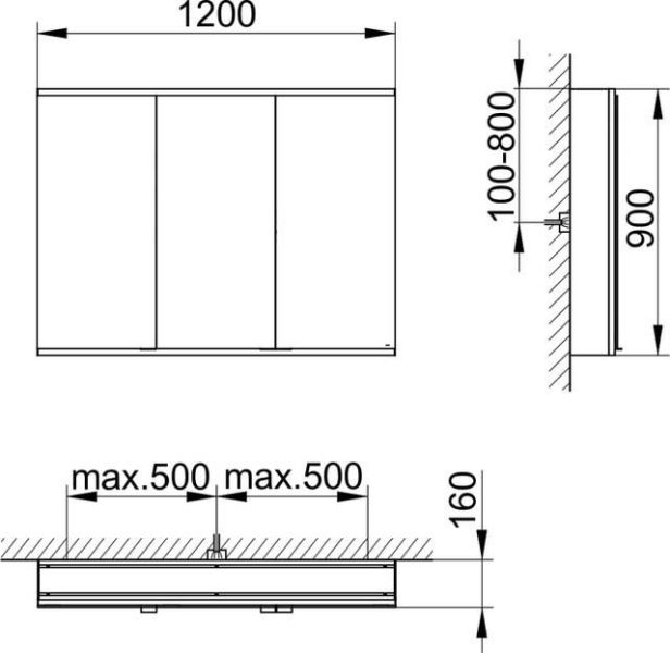 Зеркальный шкаф Keuco Royal Modular 800311121100300 120 см