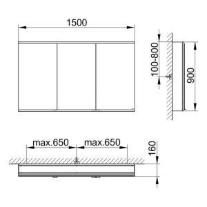 Зеркальный шкаф Keuco Royal Modular 800311151100000 150 см