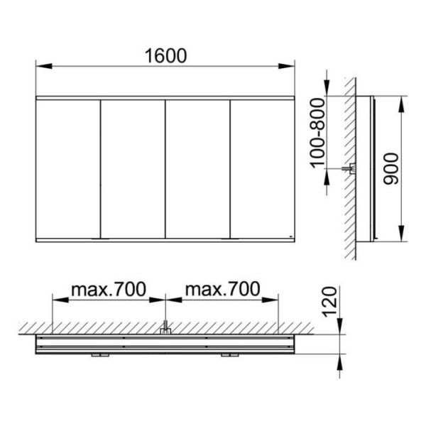 Зеркальный шкаф Keuco Royal Modular 800411161000500 160 см