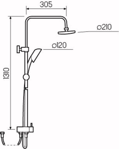 Душевая стойка РМС SL80-003-5 хром