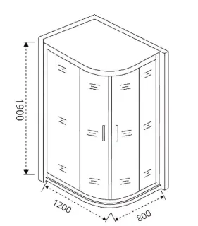 Душевое ограждение Good Door Cofe R-120-C-CH 120*80 профиль хром, стекло прозрачное