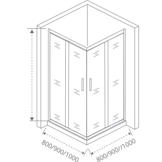 Душевое ограждение Good Door Cofe CR-80-C-CH 80*80 профиль хром, стекло прозрачное
