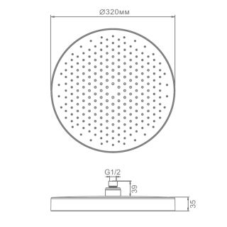 Верхний душ Raglo R452.09.09 графит