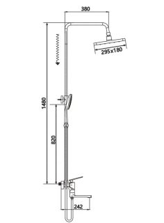 Душевая стойка Shevanik S8036H чёрный Душевая стойка Shevanik S8036H чёрный