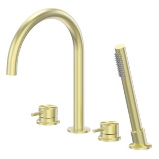 Смеситель на борт ванны ABBER Wasser Kreis AF8113BG брашированное золото