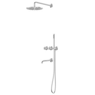 Душевой комплект ABBER Wasser Kreis 316 AF8150BST с термостатом брашированная сталь