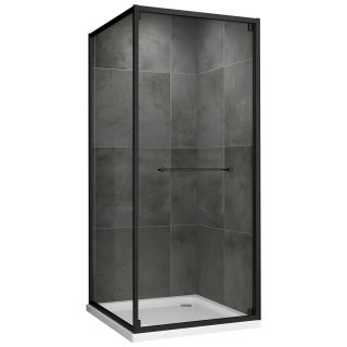 Душевой уголок ABBER Schwarzer Diamant AG0A090B 90x90 см профиль чёрный стекло прозрачное
