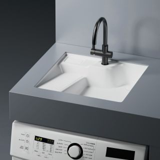 Раковина на стиральную машину встраиваемая снизу ABBER Rechteck AC2224L 54 см белый