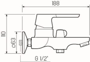 Смеситель для ванны с душем РМС SL123W-009E белый