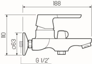 Смеситель для ванны с душем РМС SL123W-009E белый Смеситель для ванны с душем РМС SL123W-009E белый