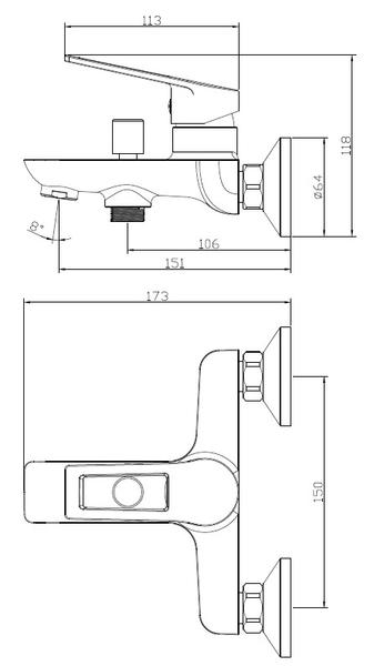 Смеситель для ванны ESKO Hong Kong  HK54 хром