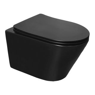 Унитаз подвесной Azario Vela AZ-2480MB безободковый торнадо чёрный матовый