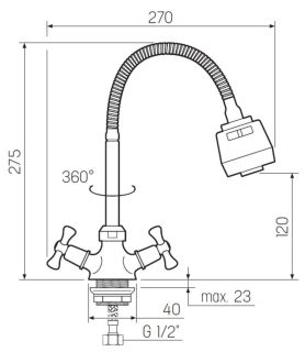 Смеситель для кухни РМС SL138-279F хром Смеситель для кухни РМС SL138-279F хром