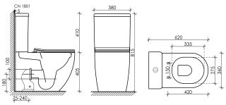 Напольный унитаз Ceramica Nova Mia CN1801 безободковый белый Напольный унитаз Ceramica Nova Mia CN1801 безободковый белый