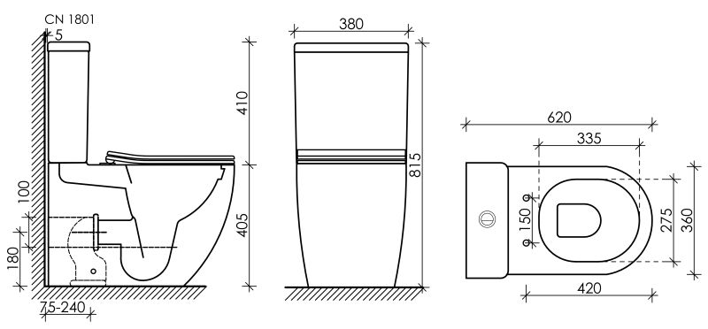 Напольный унитаз Ceramica Nova Mia CN1801 безободковый белый