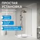 Душевой уголок ABBER Schwarzer Diamant AG01090 90x90 см профиль хром стекло прозрачное