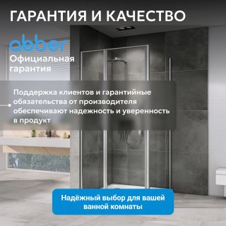 Душевая дверь ABBER Sonnenstrand AG07100B 100 см профиль чёрный стекло прозрачное