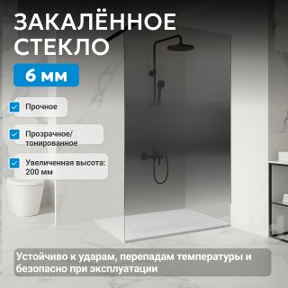 Душевая перегородка ABBER Immer Offen AG69123BS 120 см профиль чёрный стекло прозрачное/тонированное