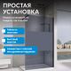 Душевая перегородка ABBER Immer Offen AG69120BT 120 см профиль чёрный стекло прозрачное с тонированной полосой