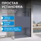 Душевая перегородка ABBER Immer Offen AG69100BT 100 см профиль чёрный стекло прозрачное с тонированной полосой