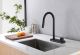 Смеситель для кухни ABBER Wasser Kreis AF8114B с выдвижной лейкой чёрный матовый